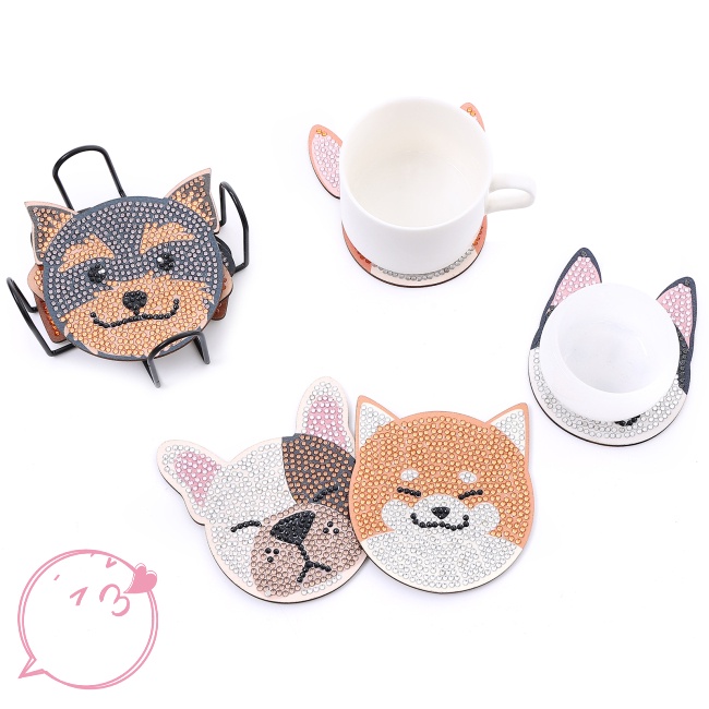 Bộ 10 Đế Lót Ly Họa Tiết Động Vật Hoạt Hình Dễ Thương Bắt Mắt