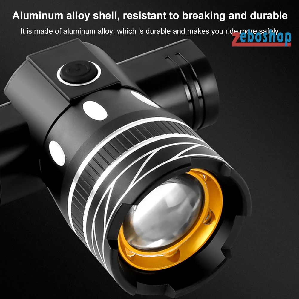 Đèn Pha LED Sạc USB Chống Thấm Nước An Toàn Dành Cho Xe Đạp