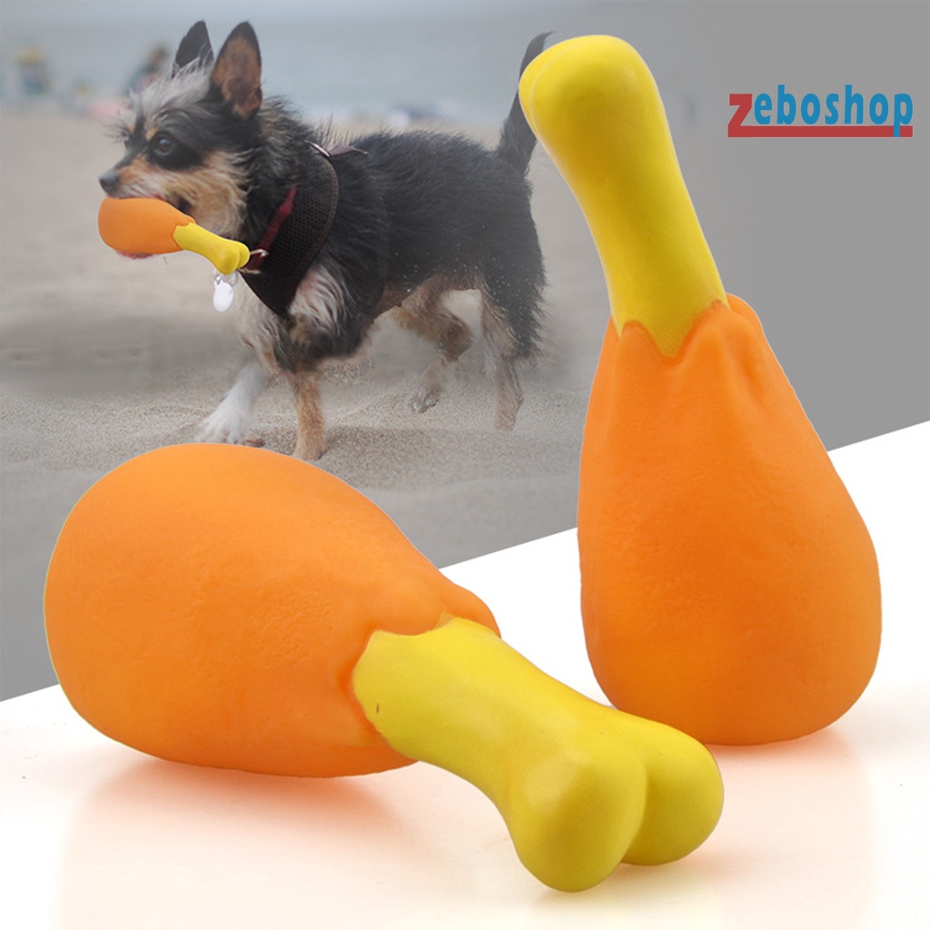 Đồ Chơi Tương Tác Hình Đùi Gà Bằng Cao Su PVC Co Giãn Cho Thú Cưng