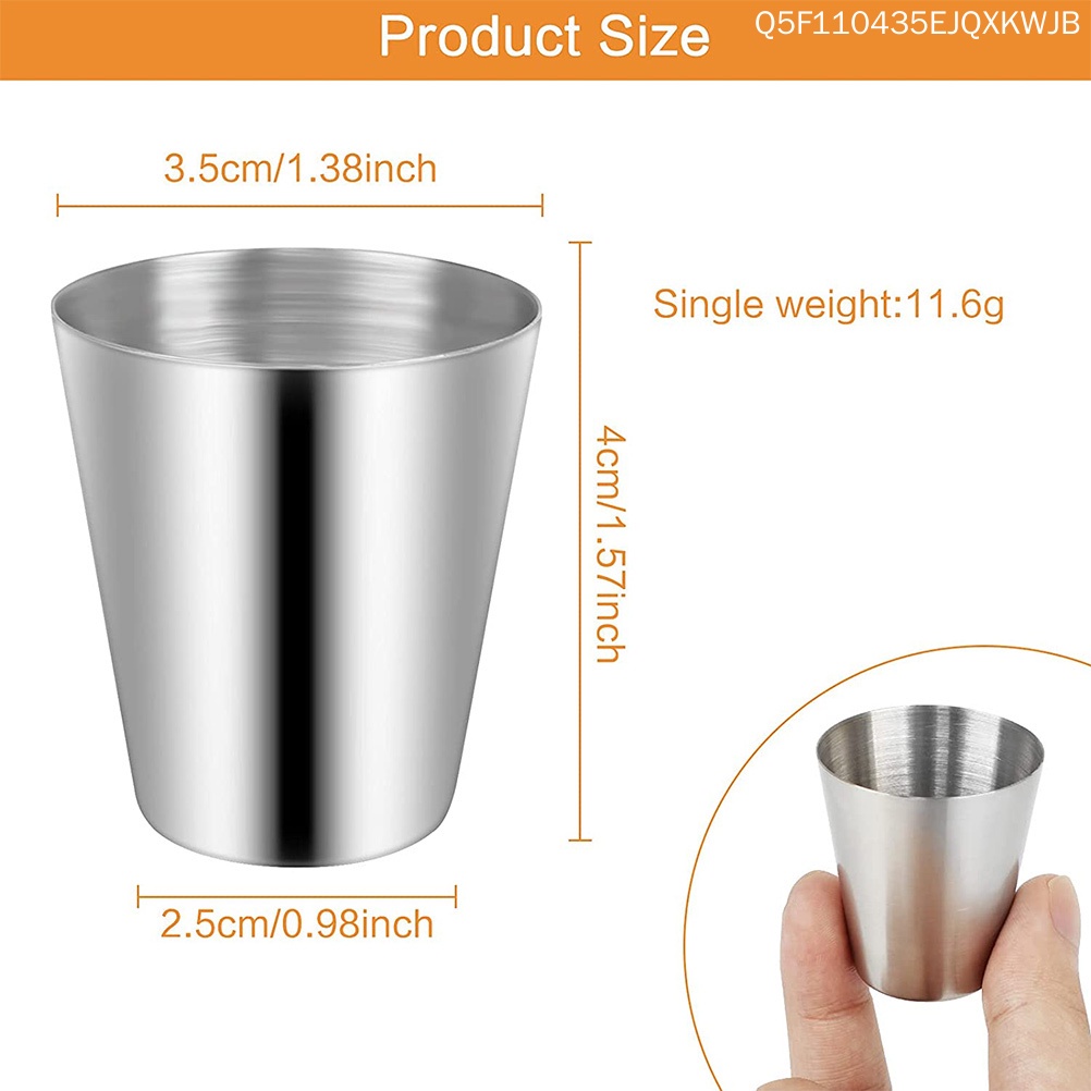 Bộ 10 Ly Uống Rượu Bằng Thép Không Gỉ Có Thể Xếp Chồng Lên Nhau