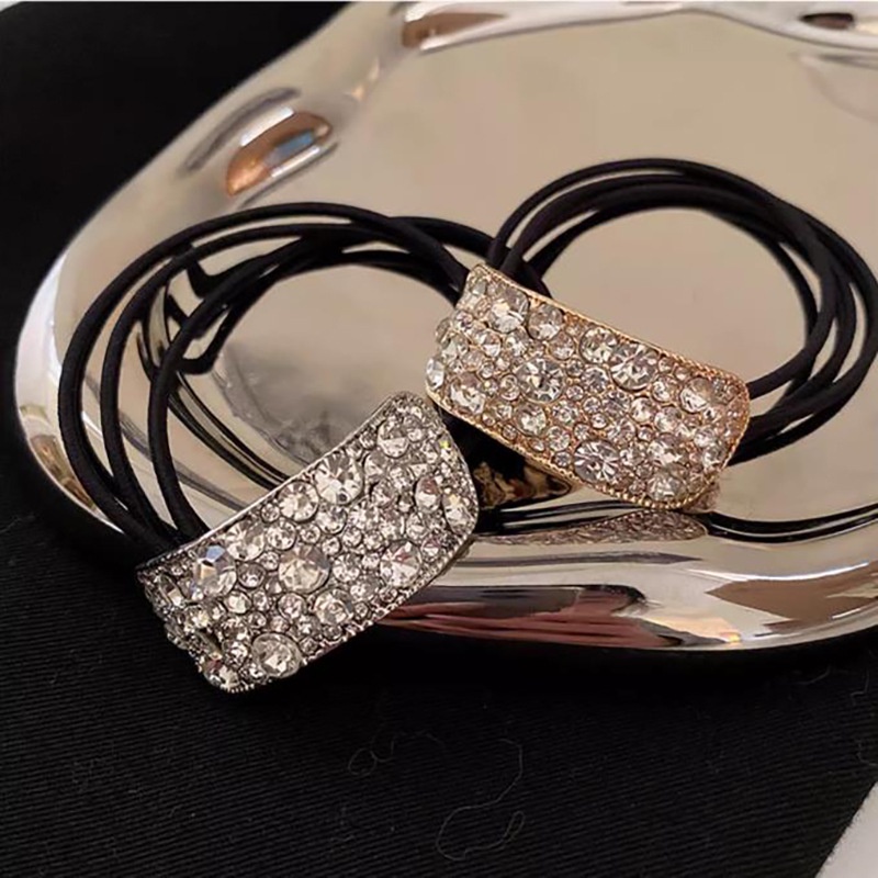 Dây Buộc Tóc Đính Đá Lấp Lánh Phong Cách Hàn Quốc Mới Cho Nữ