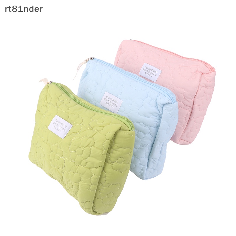 Rt Túi Đựng Đồ Trang Điểm Màu Trơn Họa Tiết Hoa Dễ Thương Dùng Khi Đi Du Lịch