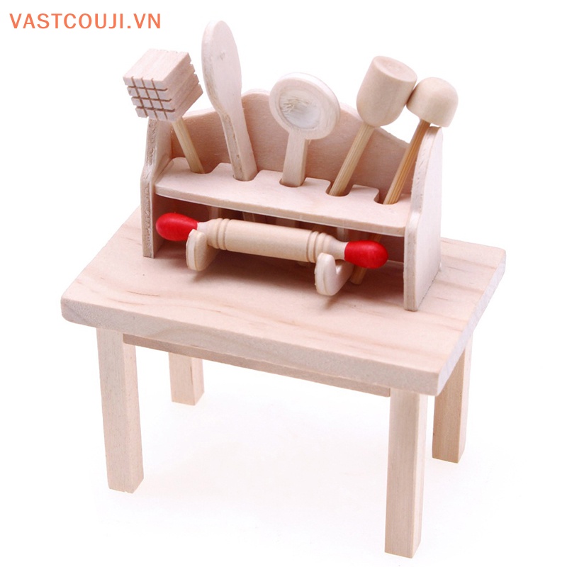 1 Bộ Dụng Cụ Nấu Ăn Nhà Búp Bê Có Giá Đỡ Tiện Lợi