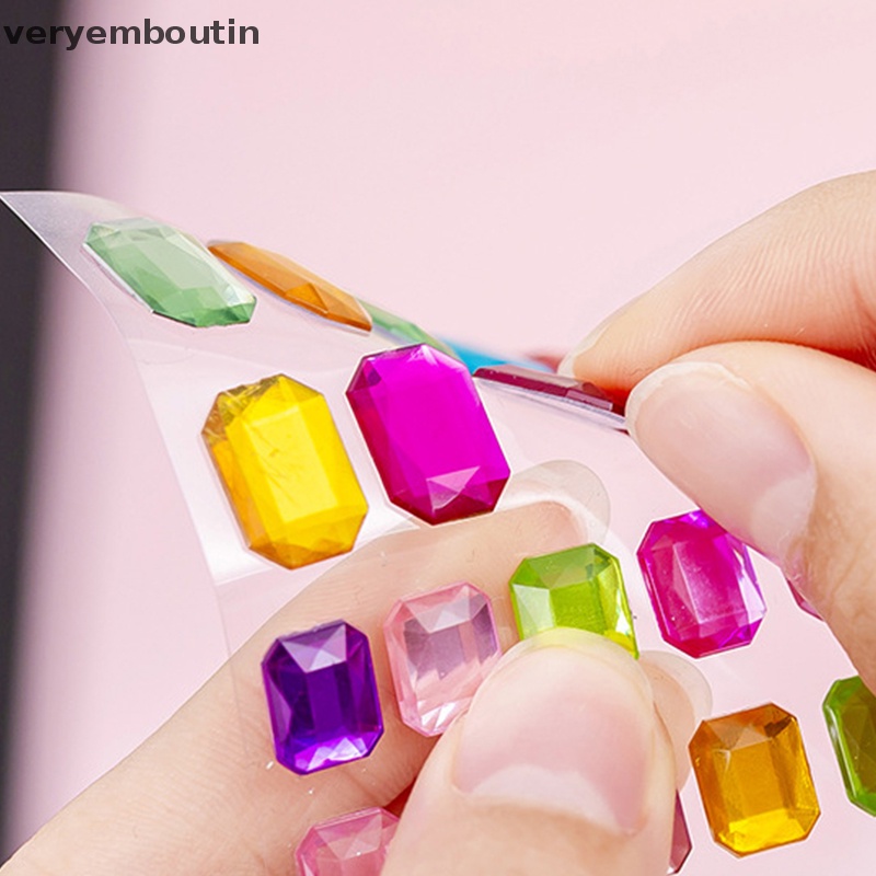 1 Tấm Nhãn Dán Mặt Trang Sức Đính Đá Pha Lê Tự Dính DIY