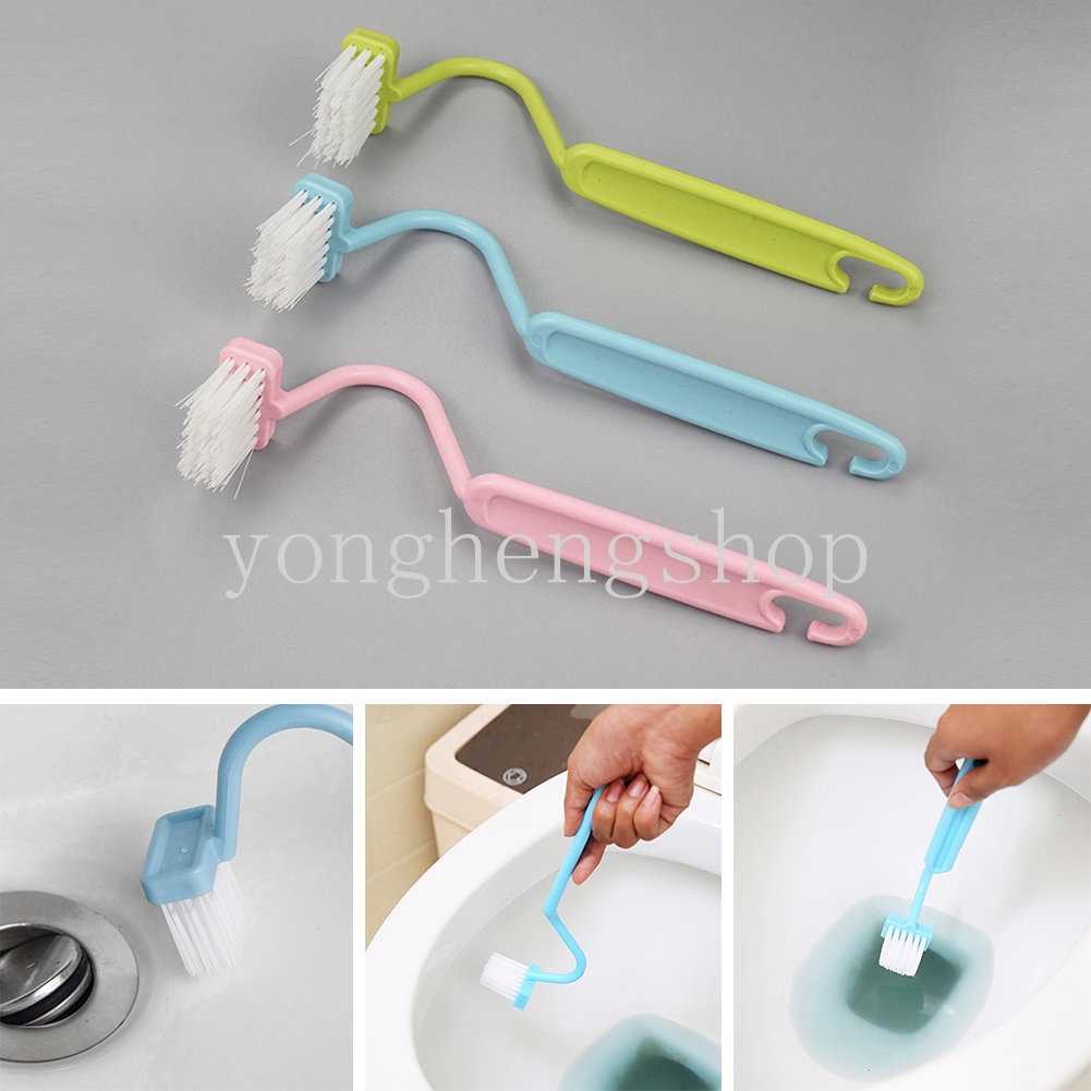 Bàn Chải Vệ Sinh Toilet Cán Dài Cong Chữ V Lông Mềm Đa Năng