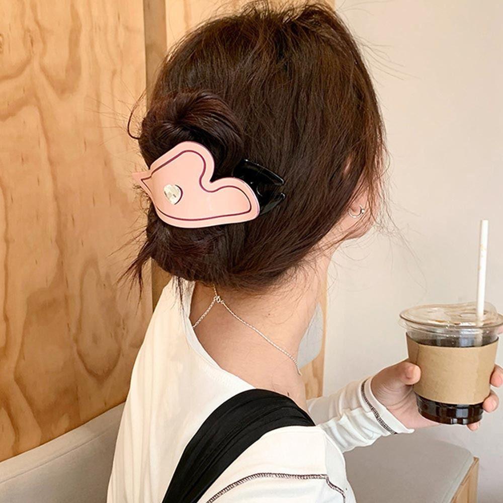 Kẹp Tóc Trang Sức Hình Trái Tim Bằng Resin Dễ Thương