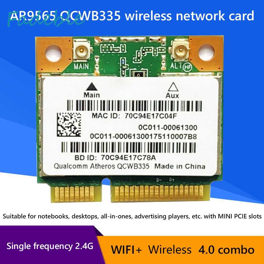 Thẻ WiFi Không Dây QCWB335 Half Mini PCIe Bluetooth 4.0 Cho Laptop