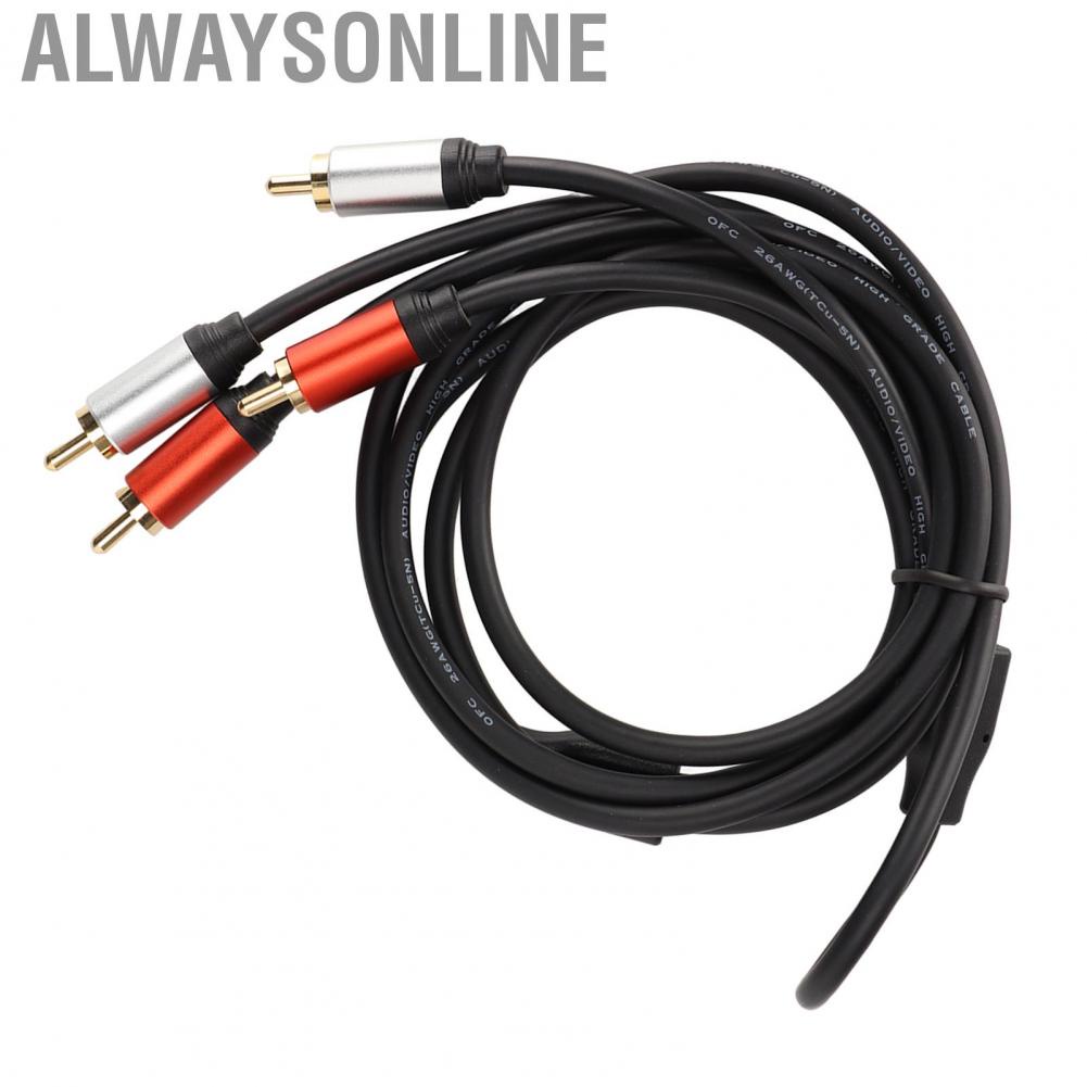 Alwaysonline RCA Cord Black 2RCA Male To Cable for DVD  Car Speaker