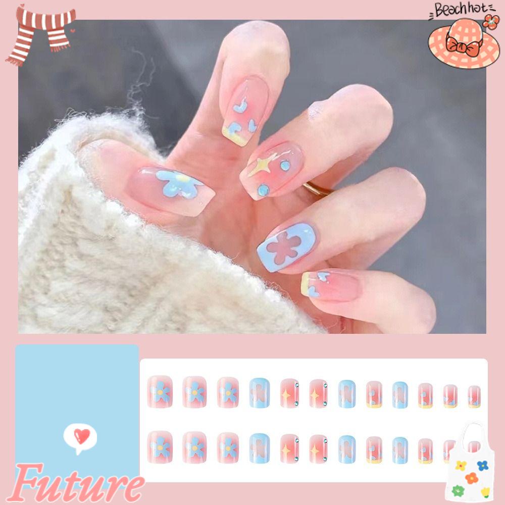 Bộ Móng Tay Giả Có Thể Tháo Rời Đầu Vuông DIY