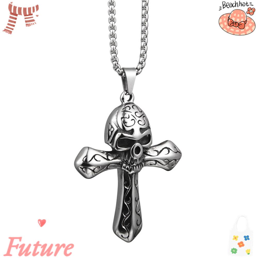 Mặt Dây Chuyền Hình Đầu Lâu Phong Cách Punk|Nhẫn Inox Thời Trang Cá Tính Cho Nam