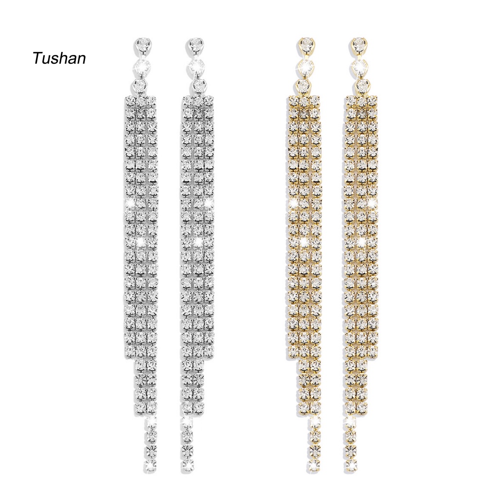 1 Cặp Bông Tai Tua Rua Đính Đá Cho Tiệc Cưới / Tiệc Tùng