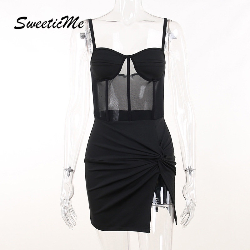 Đầm Ngắn Dáng Ôm Màu Trơn Thời Trang 2023 Quyến Rũ Dành Cho Nữ