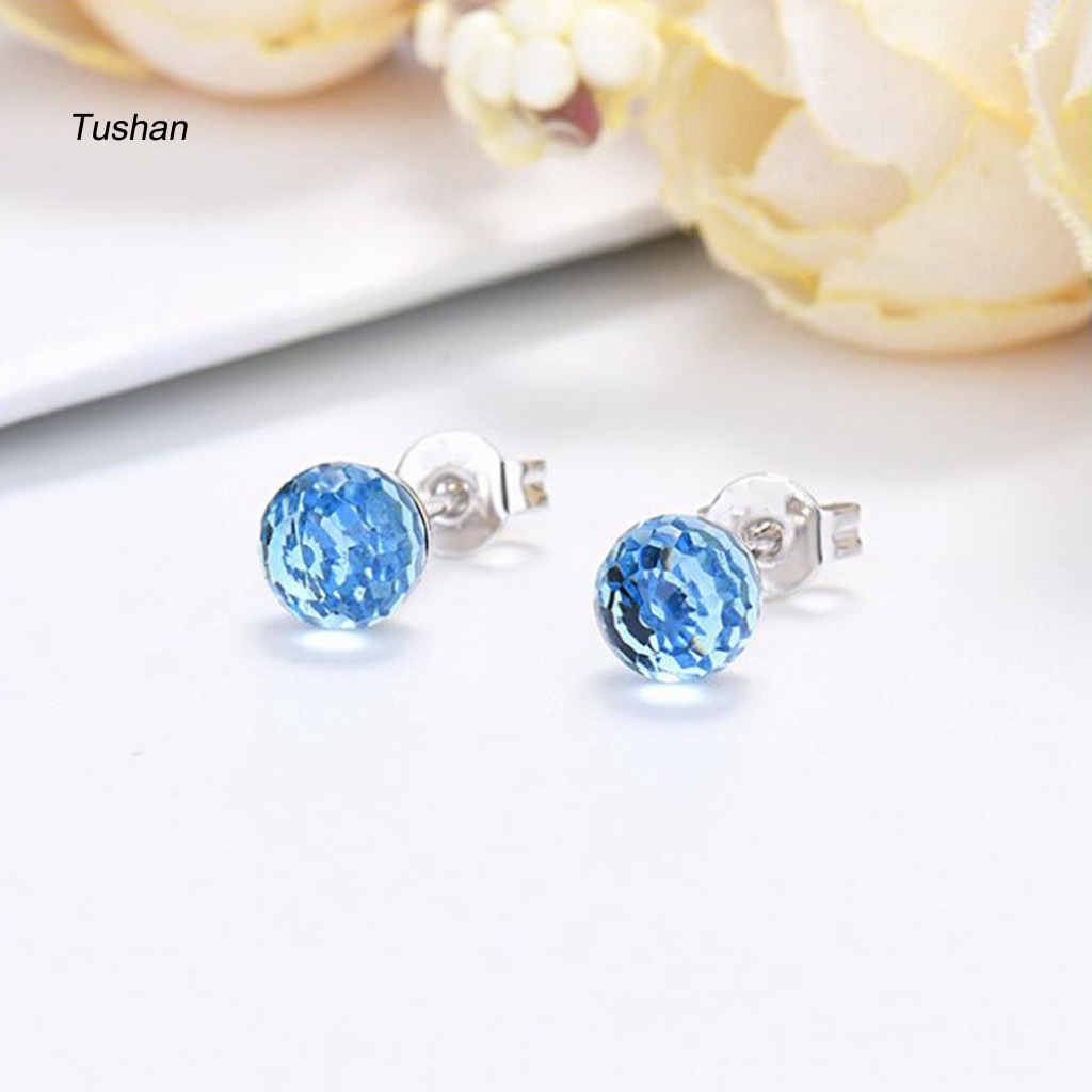 Bông Tai Hình Quả Cầu Pha Lê Giả Thời Trang Dành Cho Nữ