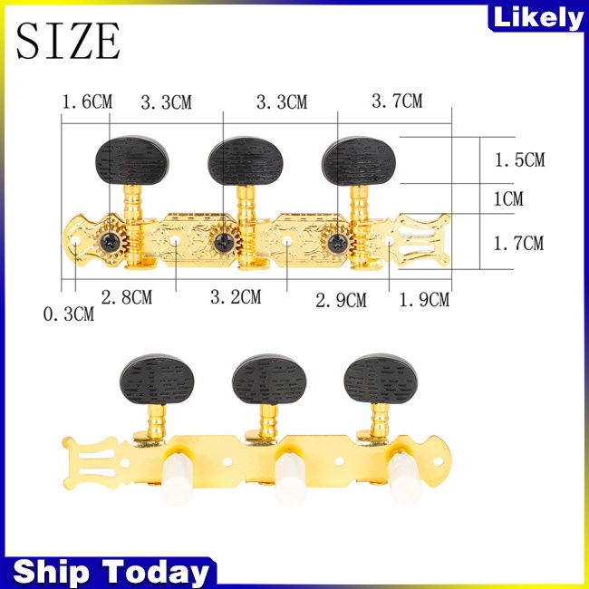 Bộ 2 Núm Vặn Điều Chỉnh Dây Đàn Guitar Bằng Đồng Thau Kèm Ốc Vít