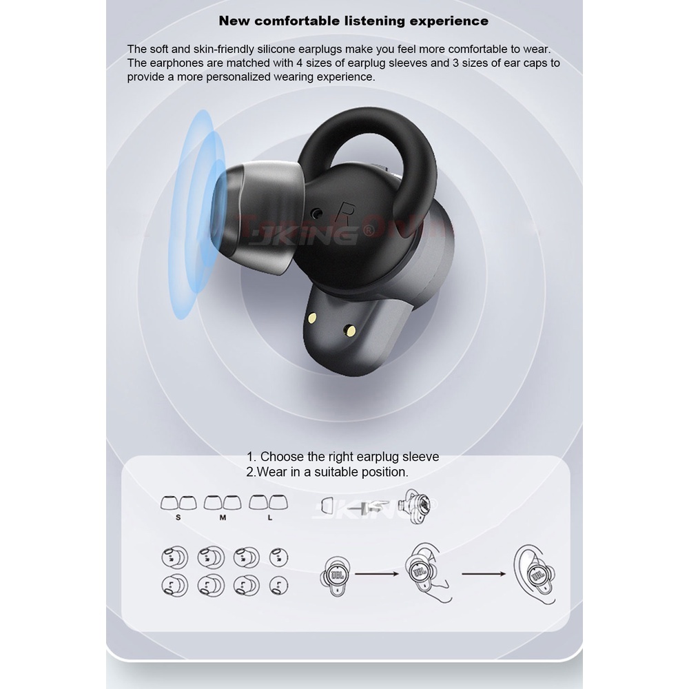 Tai Nghe Nhét Tai Bluetooth Không Dây Jbl T280 TWS Chống Nước Giảm Tiếng Ồn Có Micro