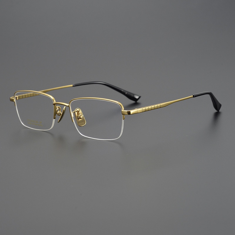 Mắt Kính Nửa Gọng Titan Nguyên Chất 51 Size 2023 39 Phong Cách Cho Nam