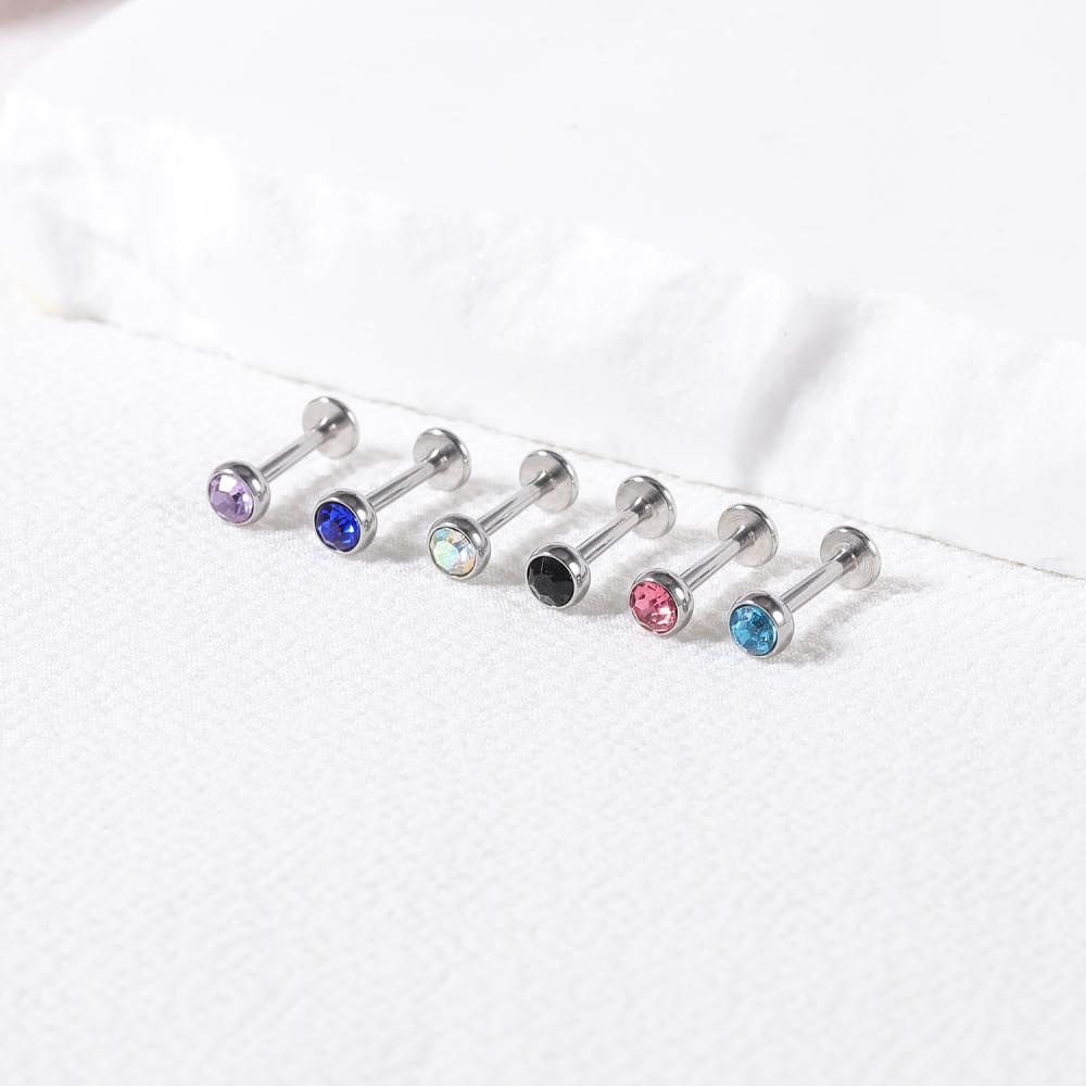 Set 10-12 Khuyên Môi 18G / 16G Nhiều Màu Sắc Cá Tính