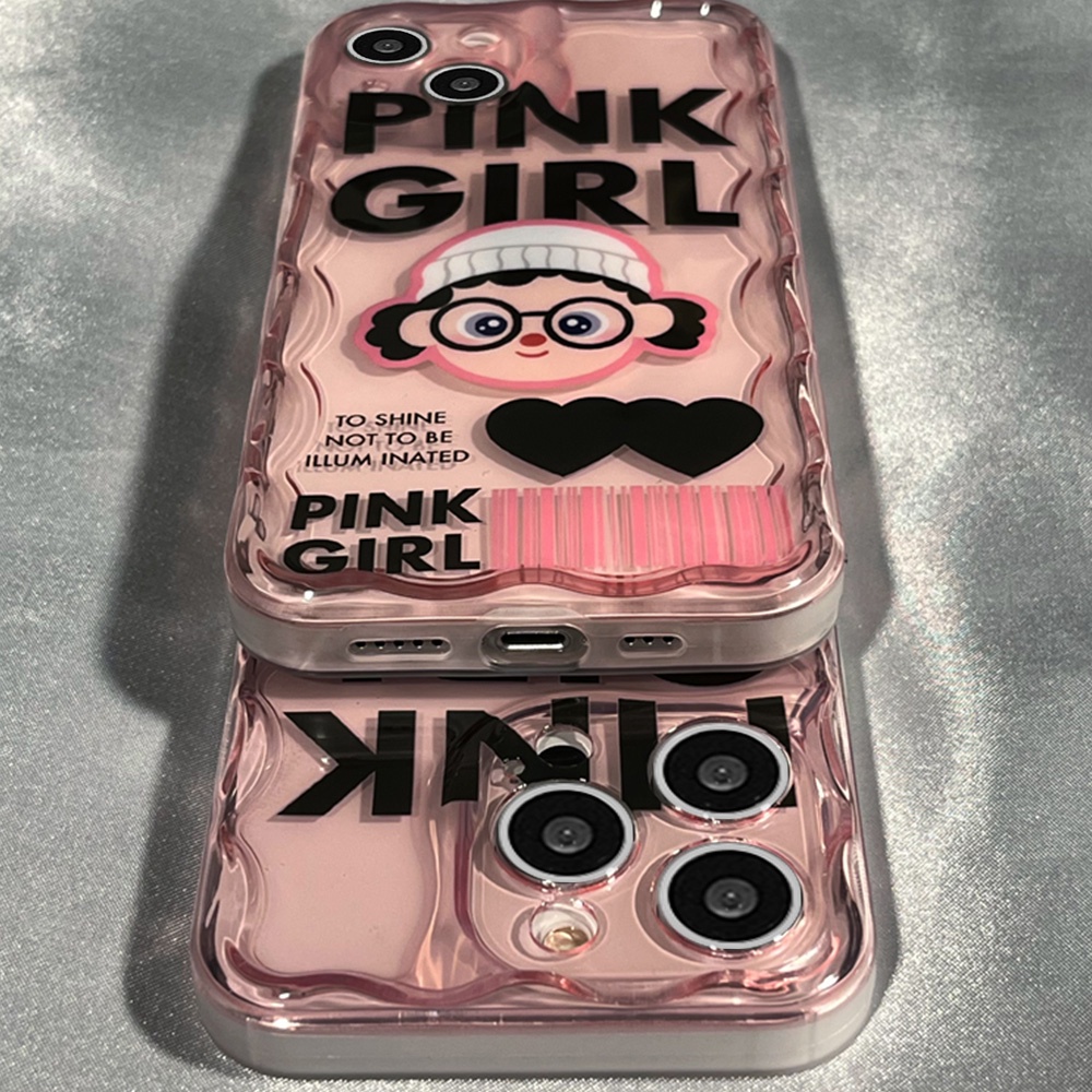 Ốp Điện Thoại TPU Dẻo Họa Tiết Hoạt Hình Cô Gái Đeo Kính Kèm Giá Đỡ Chống Sốc Cho IPhone 11 IPhone 14 13 12 Pro Max