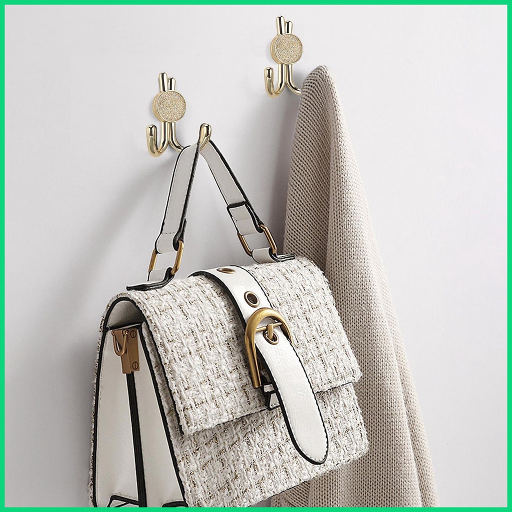 Móc Treo Đồ Gắn Tường Bằng Kim Loại Hình Thỏ Dễ Thương Kèm 2 Ốc Vít Tiện Dụng