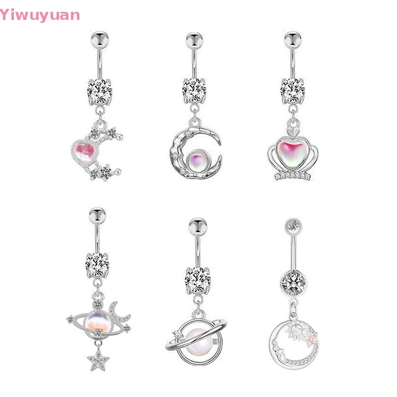 Khuyên Rốn Bằng Thép Không Gỉ Hình Trăng Sao Thời Trang Mới