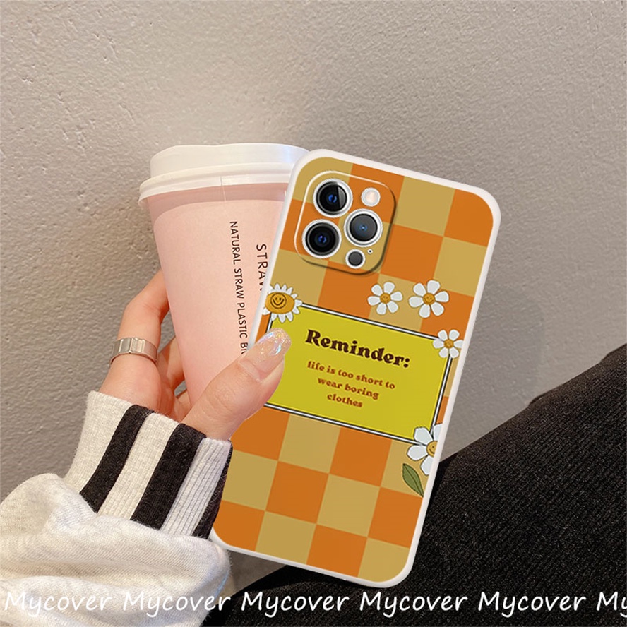 Ốp Điện Thoại Silicon Họa Tiết Hoa / Trái Cam Cho iPhone 11 13 12 14 Pro Max X XR Xs Max 6 7 8 Plus