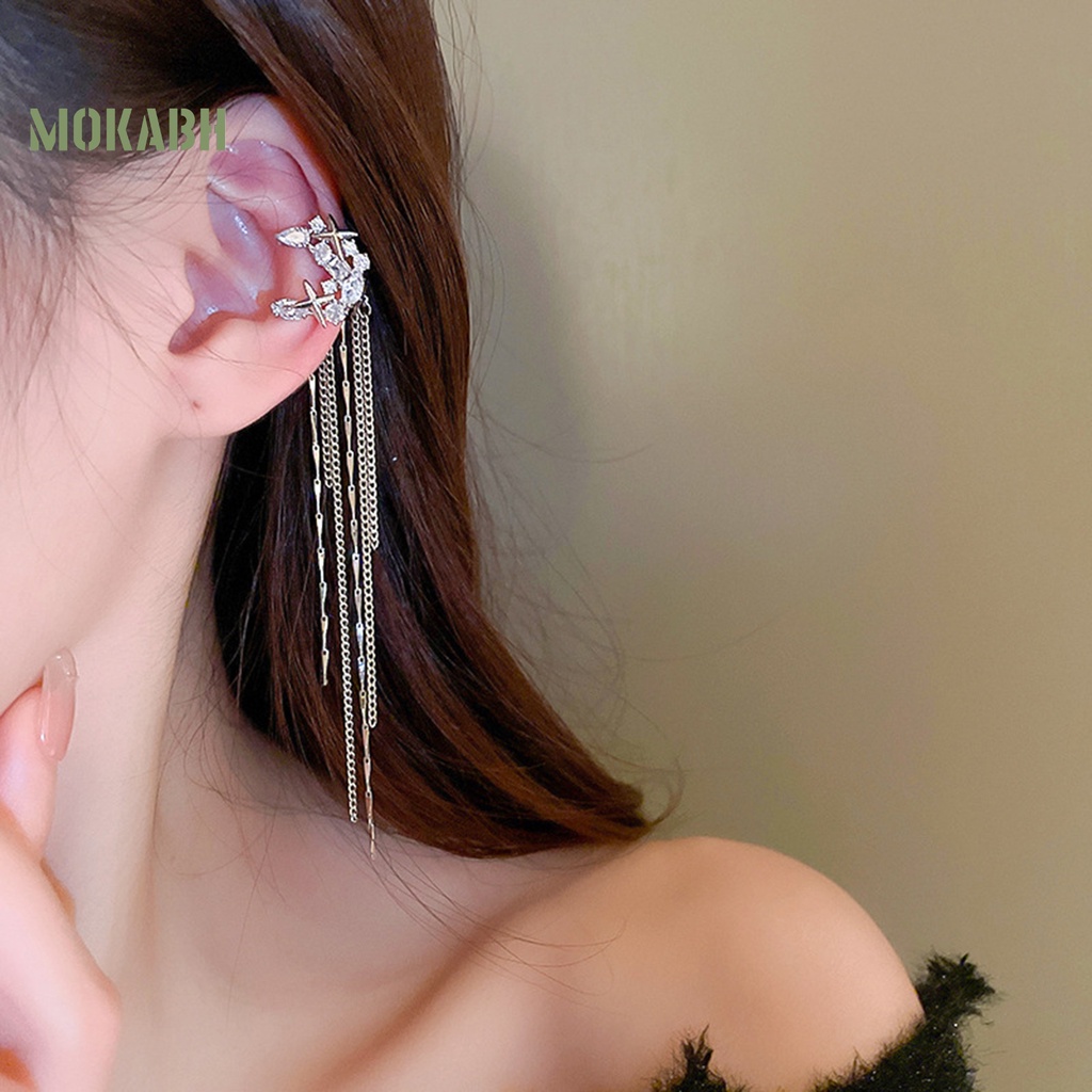 1 Cặp Khuyên Tai Dáng Dài Đính Đá Sang Trọng Cho Nữ