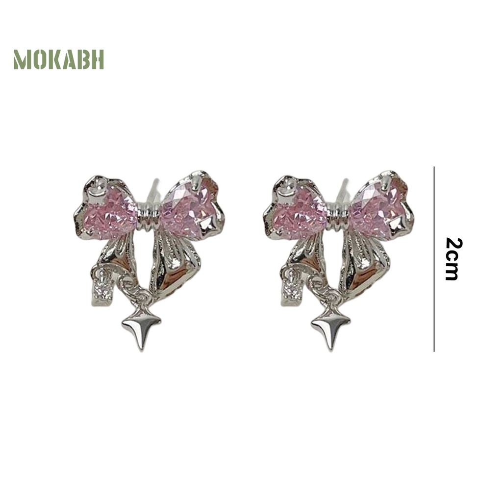 1 Đôi Bông Tai Hình Học Đính Đá Zircon Lấp Lánh Chống Mài Mòn Chất Lượng Cao