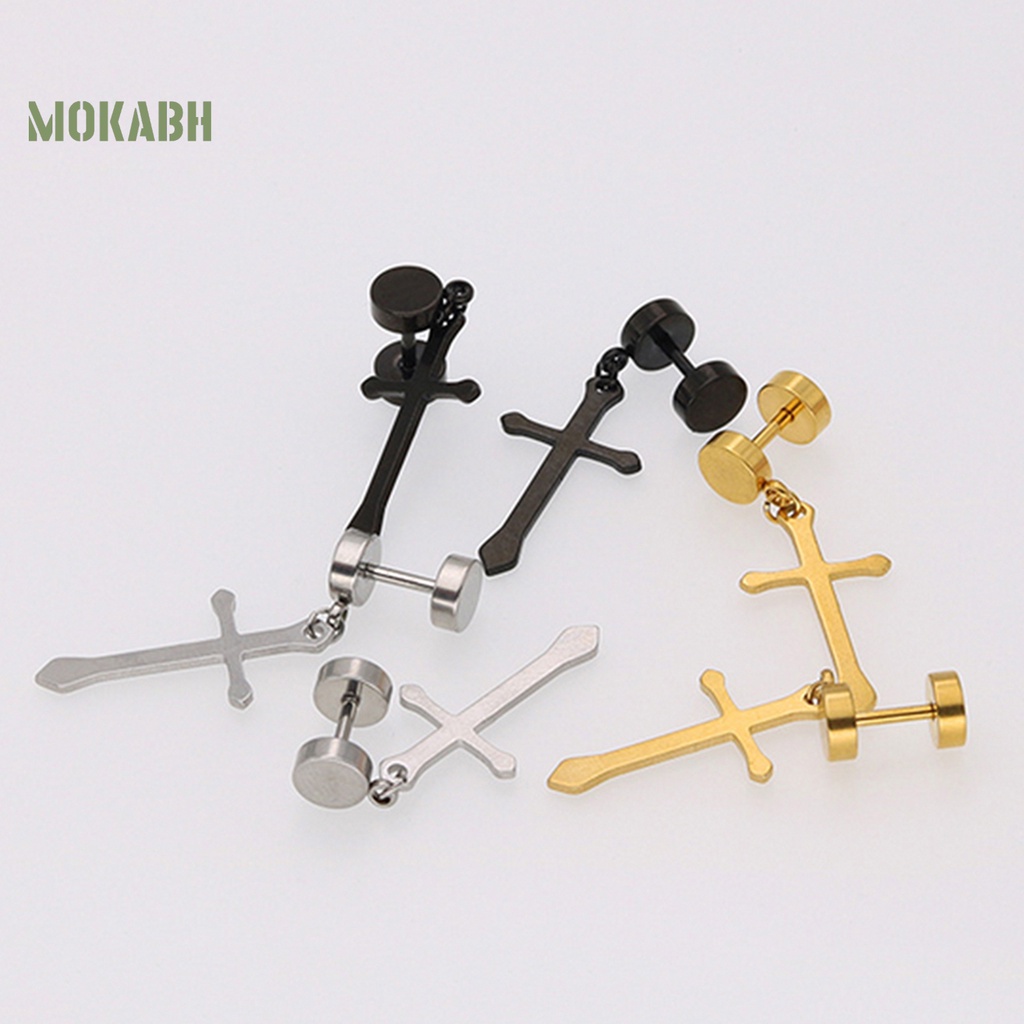 1 Khuyên Tai Hình Quả Tạ Bằng Thép Titan Tinh Tế