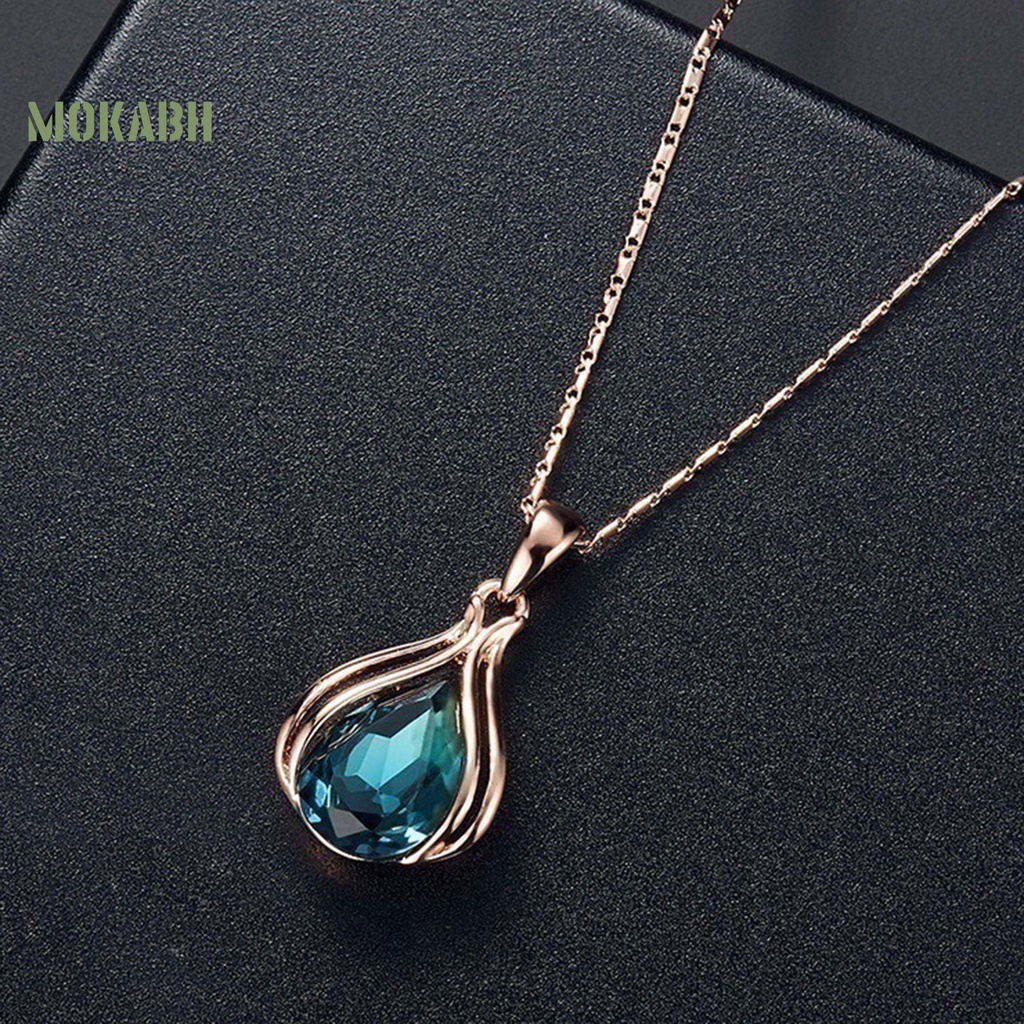 1 Bộ Vòng cổ + Bông Tai Hình Học Đính Đá Trọng Lượng Nhẹ Lấp Lánh Thời Trang Cho Nữ
