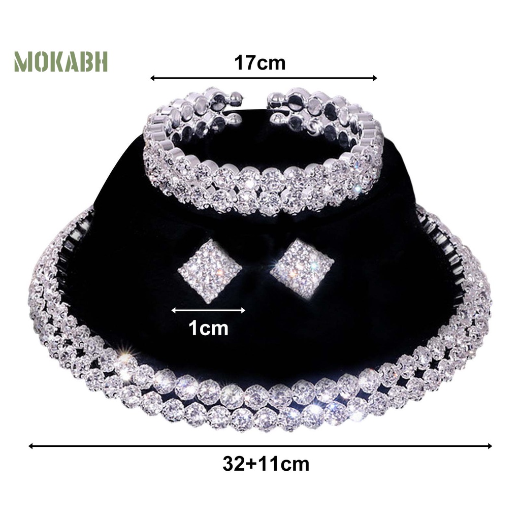 1 Bộ Trang Sức Đính Đá Nhân Tạo Thanh Lịch Cho Nữ