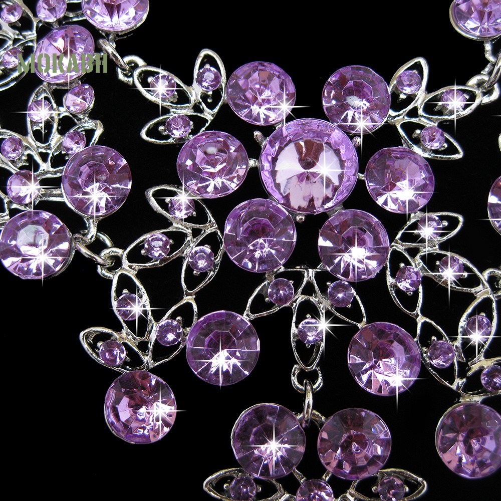 Bộ Vòng cổ + Bông Tai Hình Hoa Bằng Acrylic Cho Nữ