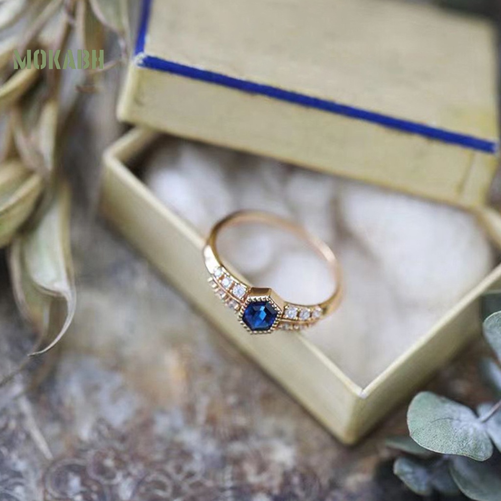 Nhẫn Đính Đá Nhân Tạo Lấp Lánh Phong Cách Cổ Điển Sang Trọng Dành Cho Nữ