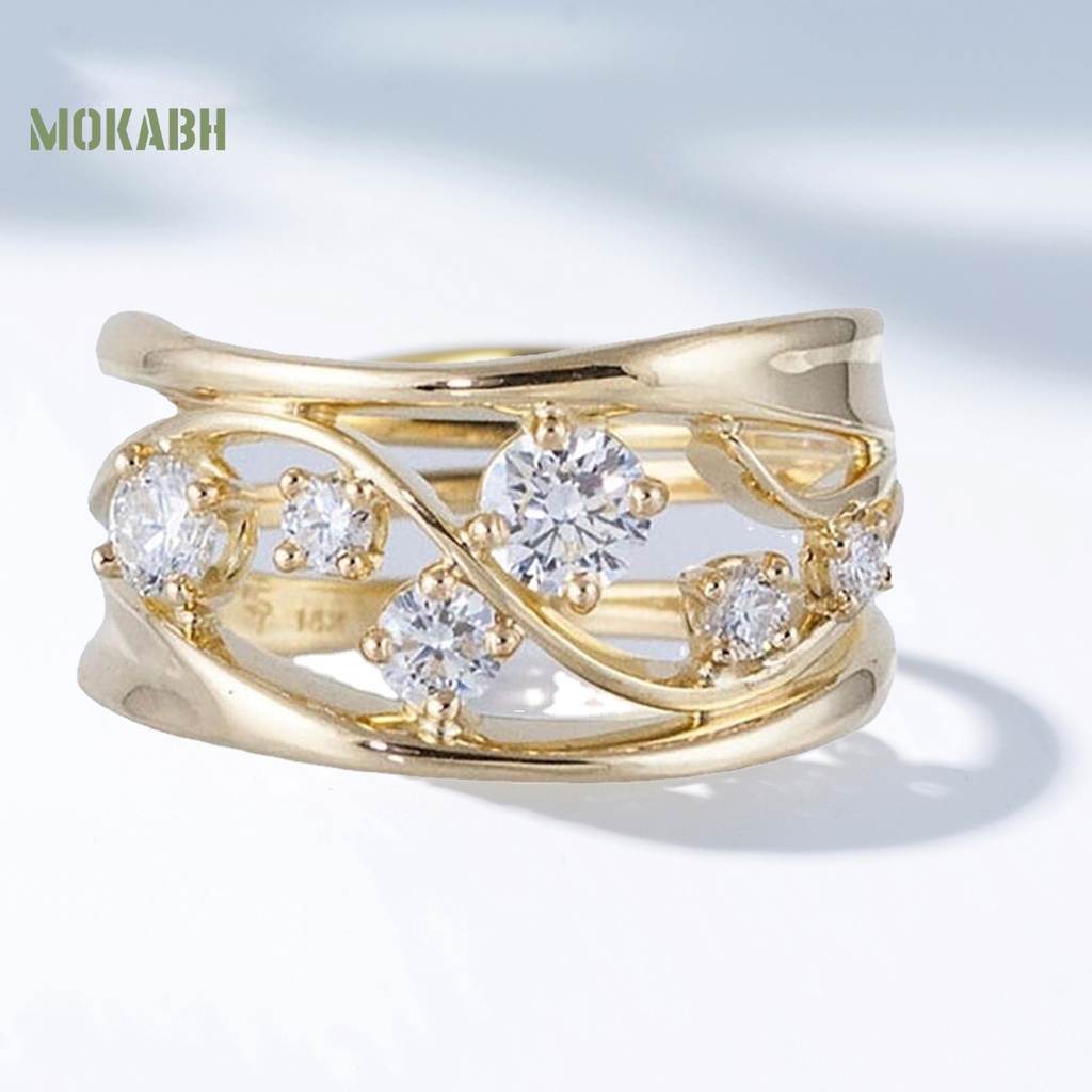 Nhẫn Đính Hôn Đính Đá Zircon Chống Bức Xạ Cho Nữ