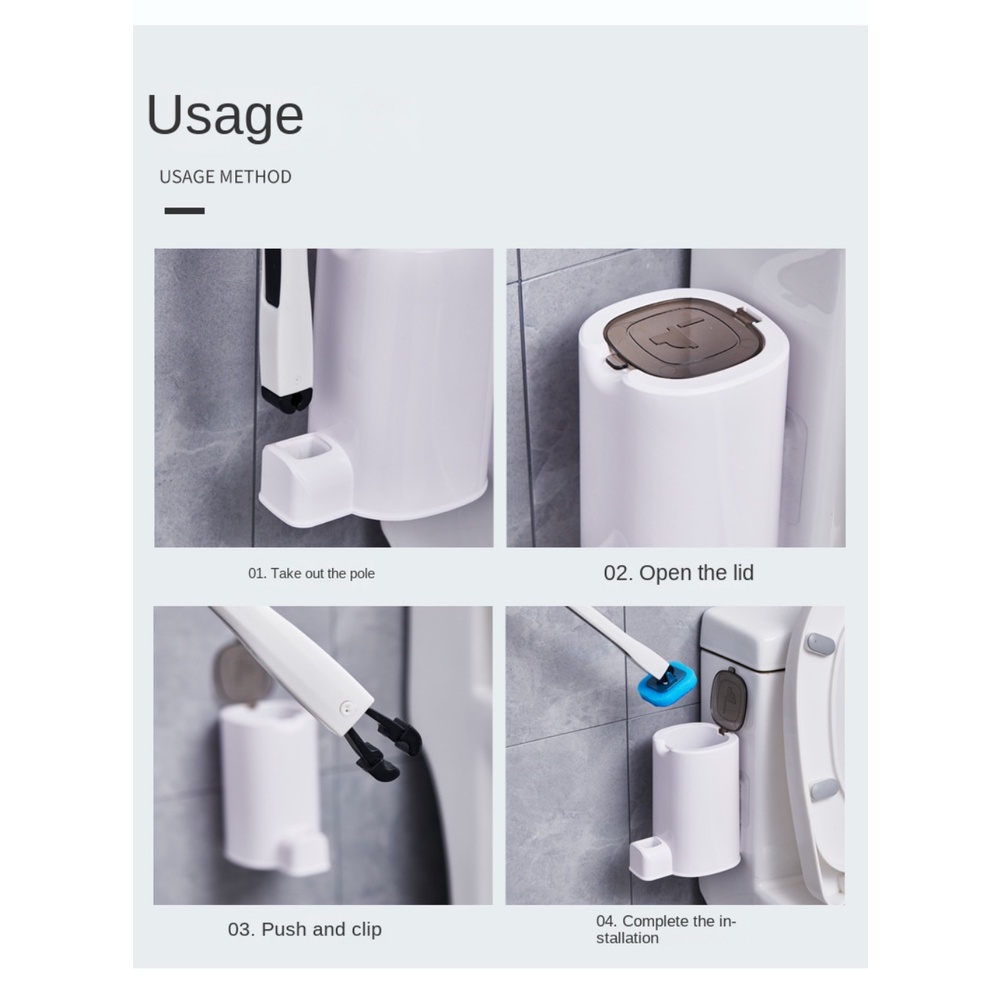Bộ Cọ Chà toilet Dùng Một Lần Gắn Tường Tiện Dụng