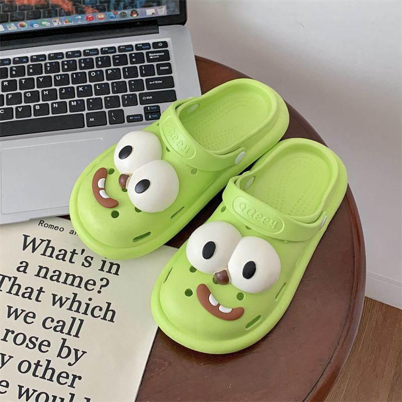 Dép Quai Ngang Đế Dày Chống Trượt Họa Tiết Hoạt Hình Dễ Thương Cho Nữ