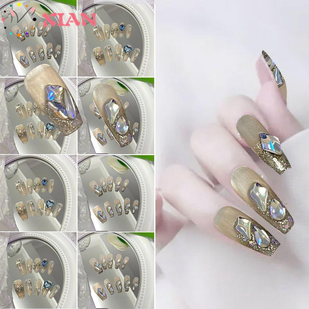 Bộ 10 Móng Tay Giả Hình Nơ Dài Xinh Xắn