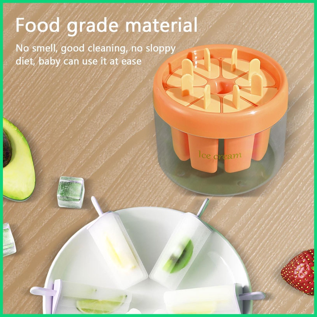 Khuôn Làm Kem 6 Ngăn Dễ Tháo Lắp Tiện Dụng Cho Gia Đình DIY