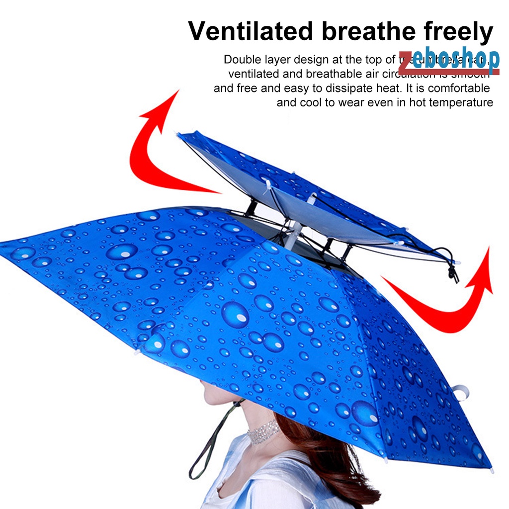 Mũ Dù Hai Lớp Thoáng Khí Chống Tia UV Chống Mưa Có Thể Gấp Gọn Tiện Dụng