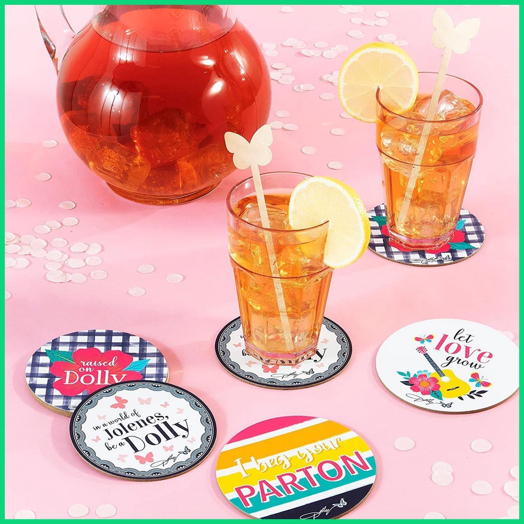 Set 8 Tấm Lót Cốc Hình Tròn Bằng Acrylic Cách Nhiệt Chống Trượt Tiện Dụng