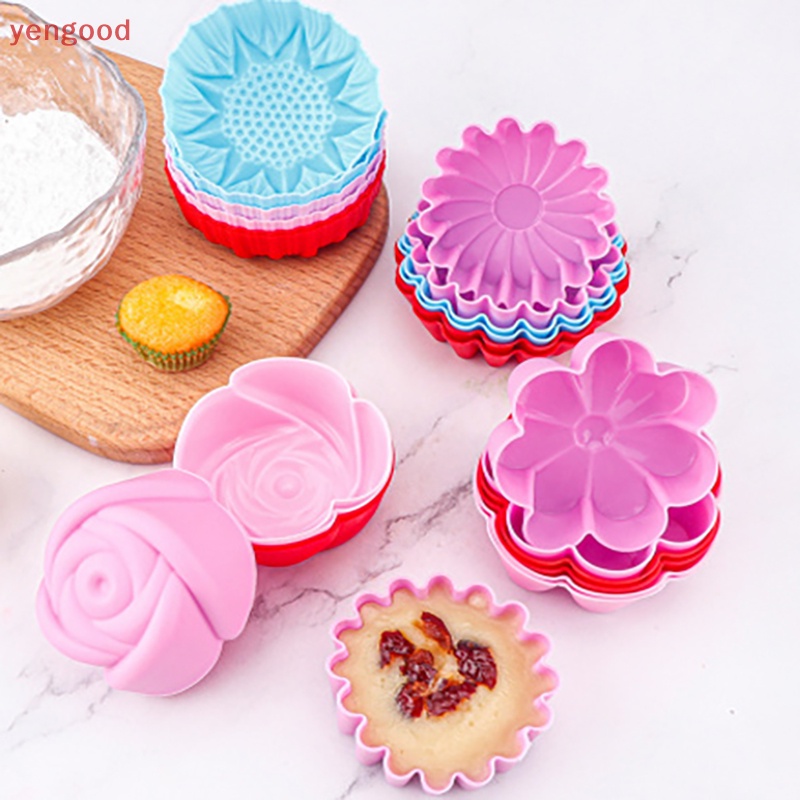 Set 6 Khuôn Silicone Làm Bánh Cupcake / Muffin DIY Tiện Dụng