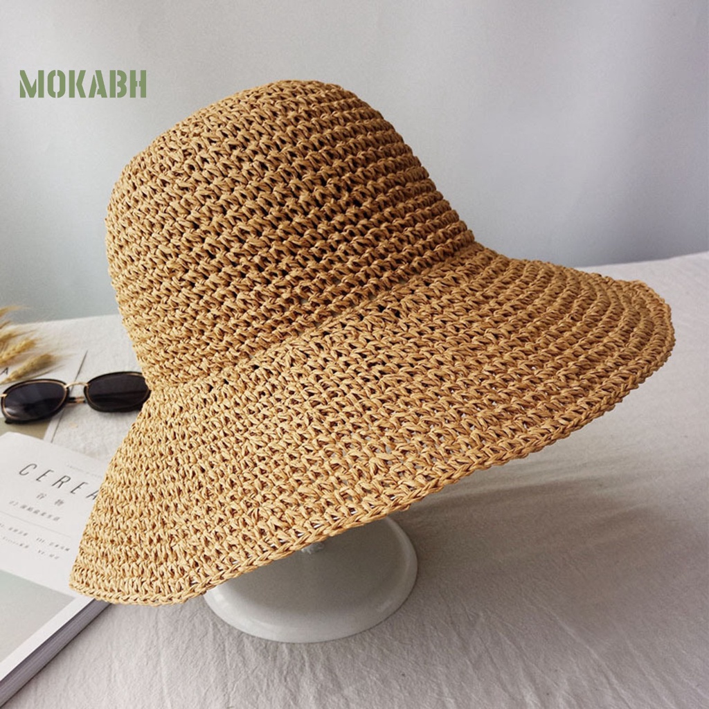 [Mok Abh] Mũ Panama Gọn Nhẹ Dễ Phối Đồ Màu Trơn Dành Cho Nữ