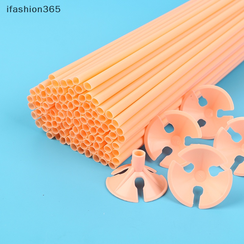 Set 100 Chuôi Nhựa 42cm Nhiều Màu Sắc Dùng Trang Trí Bong Bóng Tiện Dụng