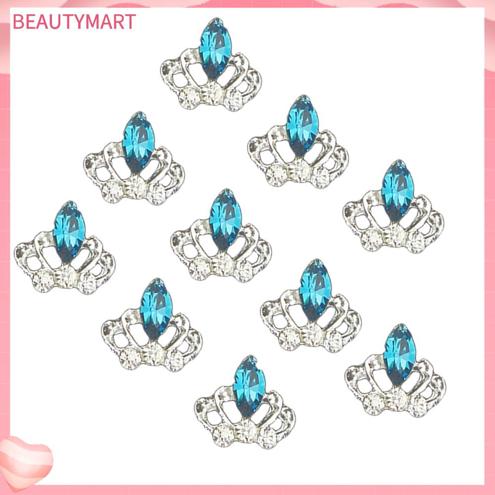 Set 10 Phụ Kiện Trang Trí Móng Hình Vương Miện 3D Đính Đá Xinh Xắn