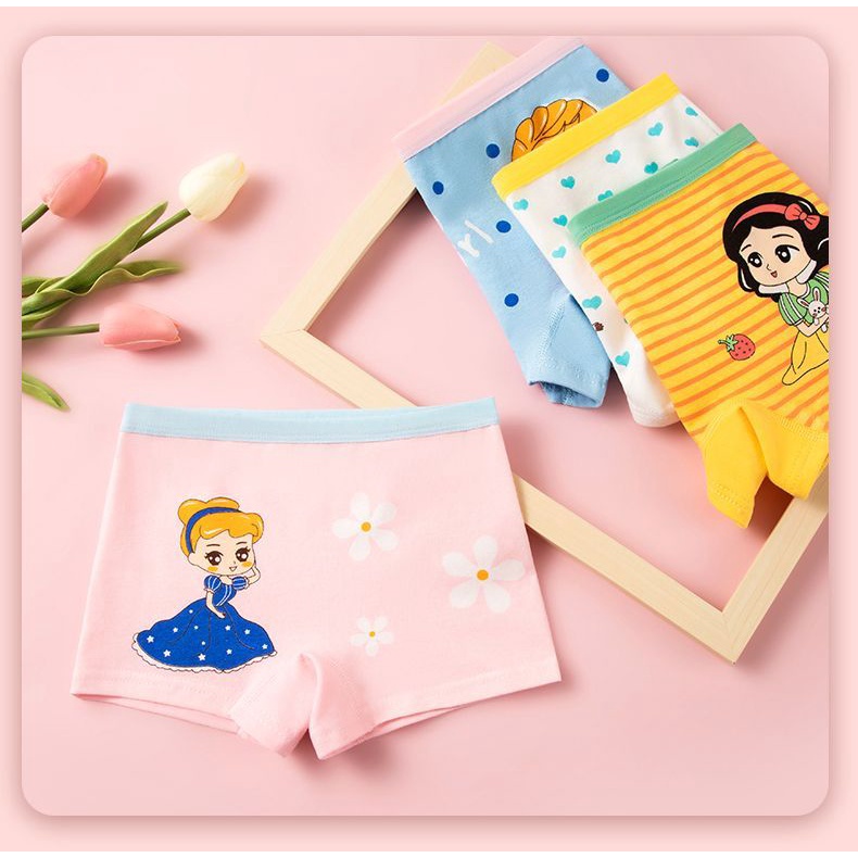 Quần Lót Cotton Họa Tiết Công Chúa Elsa / Nàng Tiên Cá Xinh Xắn Cho Bé Gái