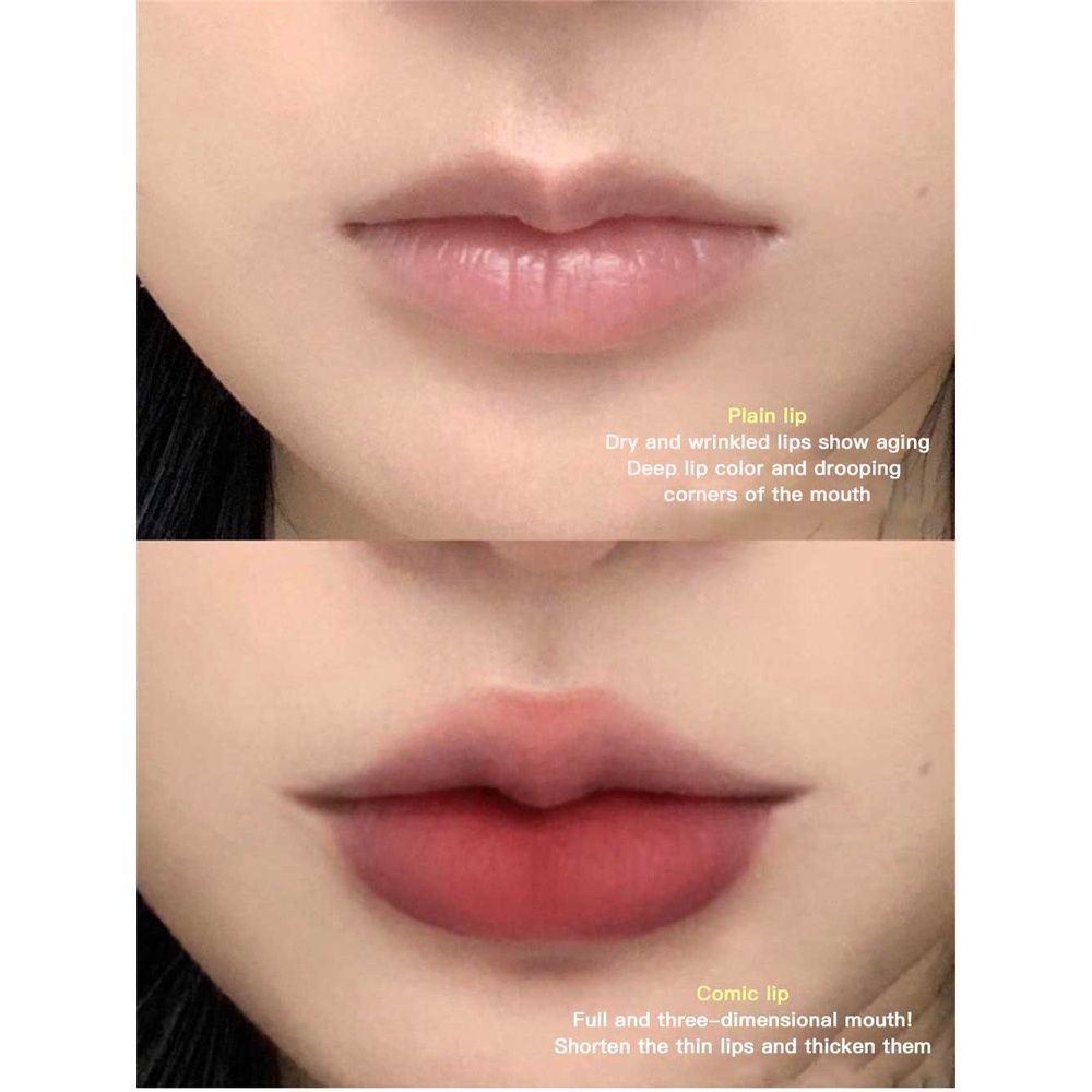 ♕Gege Gấu không khí Mousse môi lót mờ nhung sương mù bề mặt mịn dưỡng ẩm Son môi dễ dàng để màu sắc không dính cup sinh viên môi trang điểm 8 màu sắc upbest