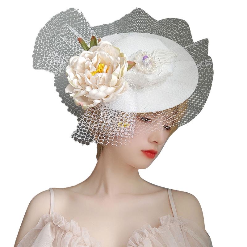 Kẹp Tóc Hình Nón Đính Hoa Sang Trọng Cho Cô Dâu