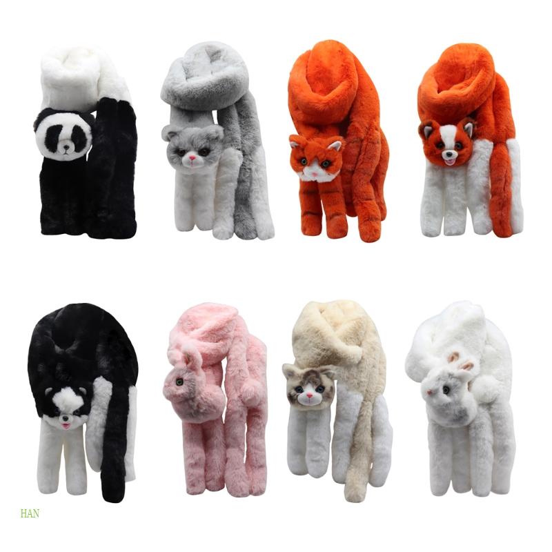 Khăn Choàng Cổ Vải Lông Mềm Mại Hình Động Vật Thời Trang Thu Đông Cho Nữ