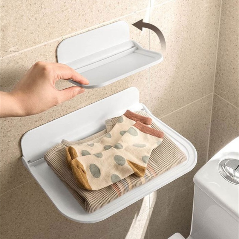 Khay Đựng Đồ Dùng Gắn Tường Có Thể Gấp Gọn Tiện Dụng Cho Nhà Bếp / Nhà Vệ Sinh