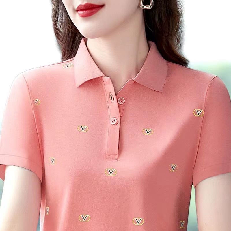 Áo Thun Ngắn Tay Thời Trang Mùa Hè Dành Cho Phụ Nữ Trung Niên