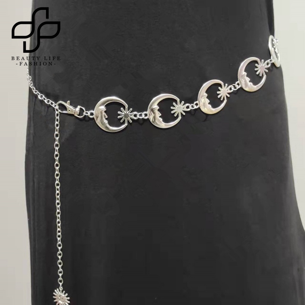 Dây Xích Đeo Hông Hình Trăng Sao Phong Cách Punk Hip Hop Nhỏ Gọn Lâu Trôi